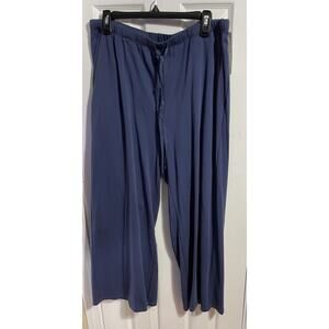 Eileen Fisher Pajama Drawstring Pants Relaxed Lounge Casual L Blue